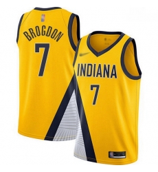 Pacers  7 Malcolm Brogdon Gold Basketball Swingman Statement Edition 2019 2020 Jersey