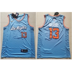 Clippers 13 Paul George Light Blue Nike Swingman Jersey