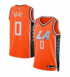 Men Los Angeles Clippers 0 Bradley Beal Orange 2025 26 City Edition Stitched Jersey