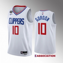 Men Los Angeles Clippers 10 Eric Gordon White Association Edition With No 6 Patch Stitched Jersey