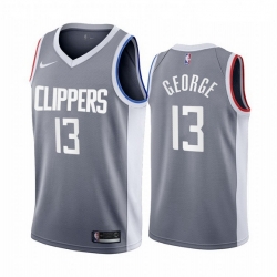 Men Los Angeles Clippers 13 Paul George Gray NBA Swingman 2020 21 Earned Edition Jersey