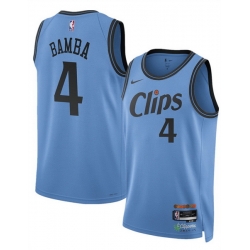 Men Los Angeles Clippers 4 Mo Bamba Light Blue 2024 25 CityEdition Stitched Jersey