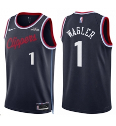 Men Los Angeles Clippers Keaton Wagler #1 Jersey Navy Blue Men Los Angeles Clippers Keaton Wagler #1 Jersey Navy Blue