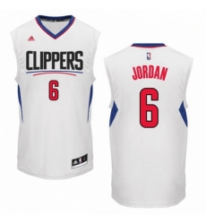 Mens Adidas Los Angeles Clippers 6 DeAndre Jordan Swingman White Home NBA Jersey