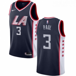 Womens Nike Los Angeles Clippers 3 Chris Paul Swingman Navy Blue NBA Jersey City Edition 