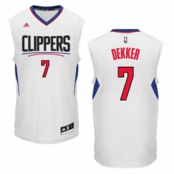 Youth Adidas Los Angeles Clippers 7 Sam Dekker Authentic White Home NBA Jersey 