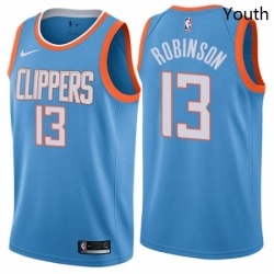 Youth Nike Los Angeles Clippers 13 Jerome Robinson Swingman Blue NBA Jersey City Edition 