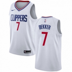 Youth Nike Los Angeles Clippers 7 Sam Dekker Authentic White NBA Jersey Association Edition 