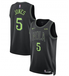 Men New Orleans Pelicans 5 Herbert Jones Black City Edition Stitched Basketball Jersey