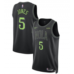 Men New Orleans Pelicans 5 Herbert Jones Black City Edition Stitched Basketball Jersey