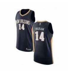 Mens New Orleans Pelicans 14 Brandon Ingram Authentic Navy Blue Basketball Jersey Icon Edition 