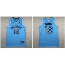 Grizzlies 12 Ja Morant Light Blue Nike Authentic Jersey