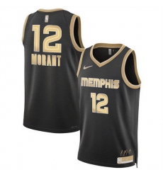 Men Memphis Grizzlies 12 Ja Morant Black 2024 Select Series Stitched Jersey