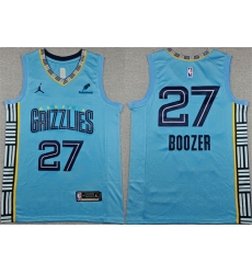 Men Memphis Grizzlies  27 Cameron Boozer Blue 2026 Draft Statement Edition Stitched Jersey