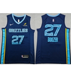Men Memphis Grizzlies  27 Cameron Boozer Navy 2026 Draft Icon Edition Stitched Jersey