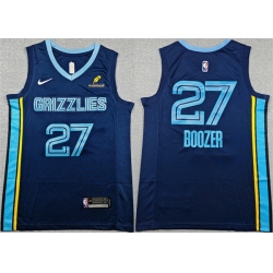 Men Memphis Grizzlies  27 Cameron Boozer Navy 2026 Draft Icon Edition Stitched Jersey