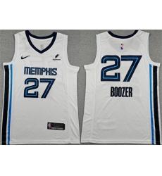 Men Memphis Grizzlies  27 Cameron Boozer White 2026 Draft Association Edition Stitched Jersey