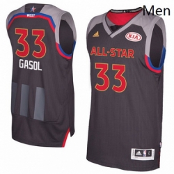 Mens Adidas Memphis Grizzlies 33 Marc Gasol Swingman Charcoal 2017 All Star NBA Jersey