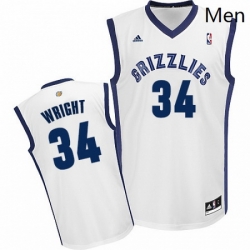 Mens Adidas Memphis Grizzlies 34 Brandan Wright Swingman White Home NBA Jersey 