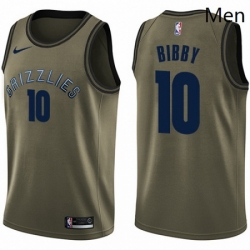 Mens Nike Memphis Grizzlies 10 Mike Bibby Swingman Green Salute to Service NBA Jersey 