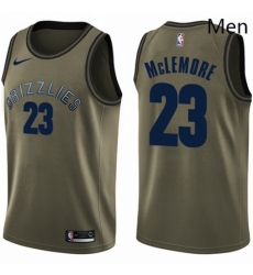 Mens Nike Memphis Grizzlies 23 Ben McLemore Swingman Green Salute to Service NBA Jersey 