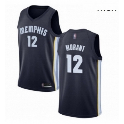 Nike Memphis Grizzlies 12 Ja Morant Navy Blue Basketball Swingman Icon Edition Jersey 