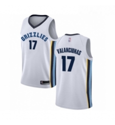 Youth Memphis Grizzlies 17 Jonas Valanciunas Swingman White Basketball Jersey Association Edition 