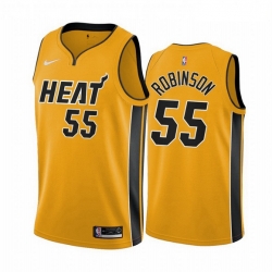 Men Miami Heat 55 Duncan Robinson Yellow NBA Swingman 2020 21 Earned Edition Jersey