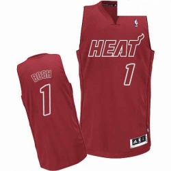 Mens Adidas Miami Heat 1 Chris Bosh Authentic Red Big Color Fashion NBA Jersey