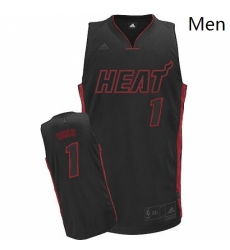 Mens Adidas Miami Heat 1 Chris Bosh Swingman Black BlackRed No NBA Jersey