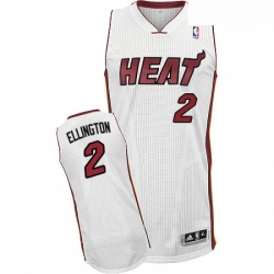 Mens Adidas Miami Heat 2 Wayne Ellington Authentic White Home NBA Jersey