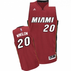 Mens Adidas Miami Heat 20 Justise Winslow Swingman Red Alternate NBA Jersey