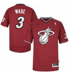 Mens Adidas Miami Heat 3 Dwyane Wade Swingman Red 2013 Christmas Day NBA Jersey