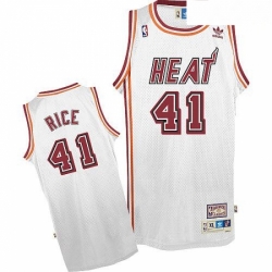 Mens Adidas Miami Heat 41 Glen Rice Swingman White Throwback NBA Jersey