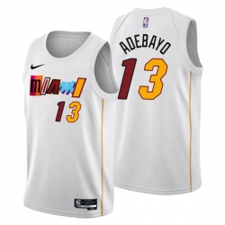 Men's Miami Heat #13 Bam Adebayo 2022-23 White City Edition Stitched Jersey