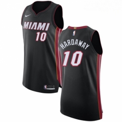 Mens Nike Miami Heat 10 Tim Hardaway Authentic Black Road NBA Jersey Icon Edition