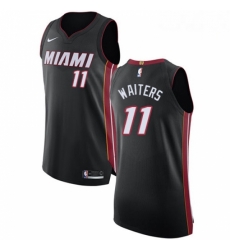 Mens Nike Miami Heat 11 Dion Waiters Authentic Black Road NBA Jersey Icon Edition