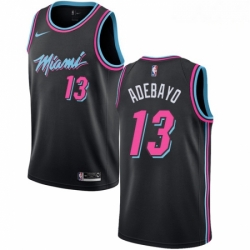 Mens Nike Miami Heat 13 Edrice Adebayo Swingman Black NBA Jersey City Edition 