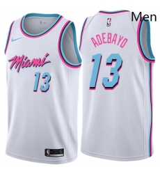 Mens Nike Miami Heat 13 Edrice Adebayo Swingman White NBA Jersey City Edition 