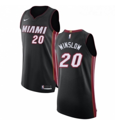 Mens Nike Miami Heat 20 Justise Winslow Authentic Black Road NBA Jersey Icon Edition