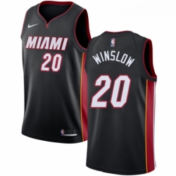 Mens Nike Miami Heat 20 Justise Winslow Swingman Black Road NBA Jersey Icon Edition