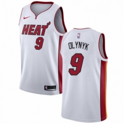 Mens Nike Miami Heat 9 Kelly Olynyk Authentic NBA Jersey Association Edition 