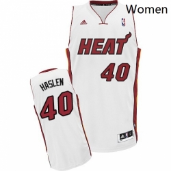 Womens Adidas Miami Heat 40 Udonis Haslem Swingman White Home NBA Jersey