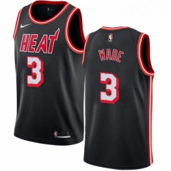 Womens Nike Miami Heat 3 Dwyane Wade Swingman Black Black Fashion Hardwood Classics NBA Jersey