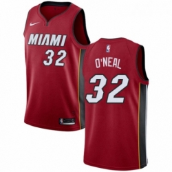 Youth Nike Miami Heat 32 Shaquille ONeal Swingman Red NBA Jersey Statement Edition