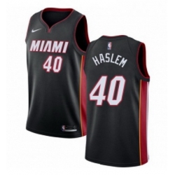 Youth Nike Miami Heat 40 Udonis Haslem Swingman Black Road NBA Jersey Icon Edition