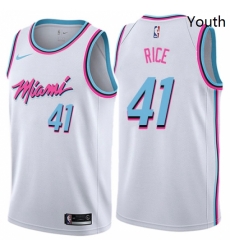 Youth Nike Miami Heat 41 Glen Rice Swingman White NBA Jersey City Edition