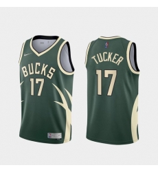 Men Milwaukee Bucks PJ Tucker 2021 Earned Green Jersey