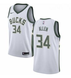 Mens Nike Milwaukee Bucks 34 Ray Allen Swingman White Home NBA Jersey Association Edition