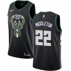 Womens Adidas Milwaukee Bucks 22 Khris Middleton Authentic Black Alternate NBA Jersey Statement Edition 